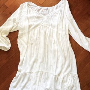White prairie style baby doll dress XL